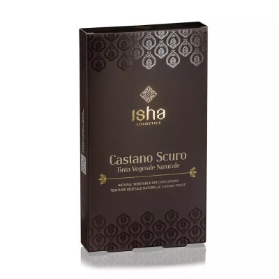 Vopsea de par naturala castaniu inchis, 100g, Isha foto