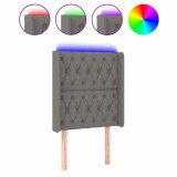Cumpara ieftin Tablie de pat cu LED, gri inchis, 83x16x118/128 cm, textil