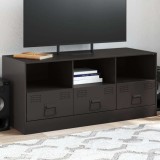 Cumpara ieftin Comodă TV, negru, 99x39x44 cm, oțel