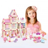 Puzzle asamblare Casuta Printesei 298 piese din lemn BLLN-3775 CWT