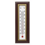 Termometru de perete din plastic maro, măsurare temperatură C/F, CMCLASS