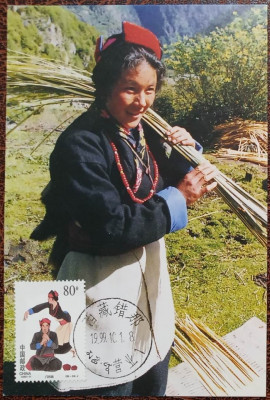 China 1999 - Grupuri etnice, CarteMaxima 01 foto