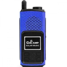 Radio portabil cu lanterna, cu baterie si incarcare solara, albastru, CL-601A