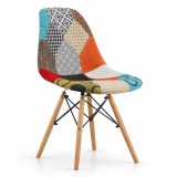 Cumpara ieftin Scaun bucatarie/living, Artool, Seul, textil, lemn, mozaic multicolor, 46.5x56.5x82.5 cm