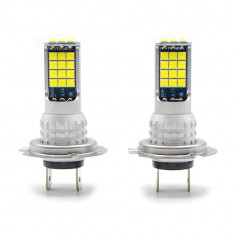 Set 2 becuri auto LED H7, 4000LM, 6000K, 90W