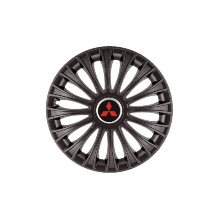 Set 4 Capace Roti 15 inchi (R15) Dino Negru, Compatibile cu Mitsubishi