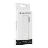 Husa Flip Cover telefon Kruger &amp;amp; Matz Move, Alb, Kruger&amp;Matz