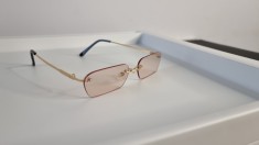 Ochelari de soare Rimless - Ochelari fara rama - Brate aurii Lentile maro