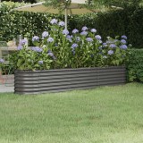 vidaXL Strat &icirc;nălțat grădină gri 224x40x36cm oțel vopsit electrostatic