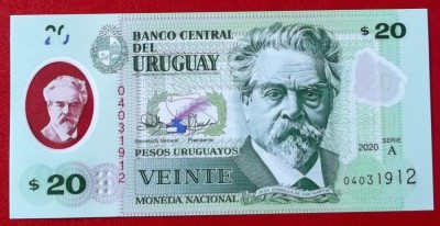 Uruguay 20 Pesos 2020 Polimer UNC necirculata ** foto