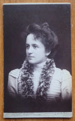 Foto pe carton , Nestor Beck , fotograful lui Eminescu ; Doamna ,autograf ,1899 foto
