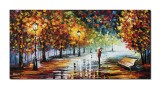 Cumpara ieftin Tablou pictat manual dormitor, living, Pe drumul meu, 120x60cm ulei pe panza in cutit efect 3D, gata de expus pe perete