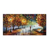 Tablou pictat manual dormitor, living, Pe drumul meu, 120x60cm ulei pe panza in cutit efect 3D, gata de expus pe perete
