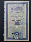 Actiune 1942 soc. BANLOC , titlu de 10 actiuni nominative , ind. Cauciucului