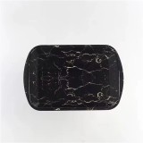 Tava din plastic dur, 33x22,5 cm , model marmura neagra cu alb efect lucios