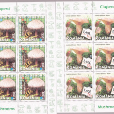 ROMANIA 2008 CIUPERCI Set 6 minicoli cu cate 9 timbre LP.1792a MNH**