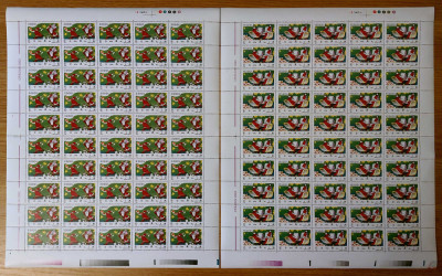 RO 2002 ,LP 1597 ,&amp;quot;Craciun&amp;quot;, serie in coli complete - 50 de serii , MNH foto