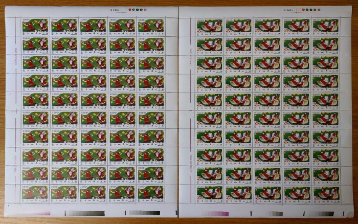 RO 2002 ,LP 1597 ,&quot;Craciun&quot;, serie in coli complete - 50 de serii , MNH