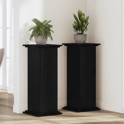 vidaXL Suport pentru plante Stejar negru 33 x 33 x 100 cm 869238 foto