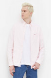 Cumpara ieftin Tommy Jeans cămașă din bumbac bărbați, culoarea roz, cu guler button-down, regular DM0DM18335