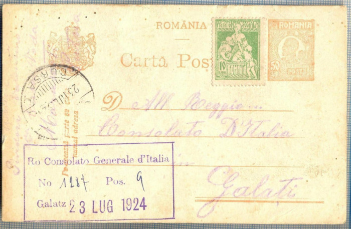 AX 244 CP VECHE-ALL REGIO CONSOLATO D&#039;ITALIA -GALATI -CIRC. 1924