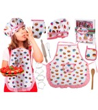 Set Chef copii, sort si ustensile pentru gatit, 8 piese