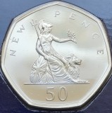 50 pence 2019 Marea Britanie, 5th Portrait; Britannia, 50 Years of 50p,coincard, Europa
