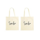 Set de 2 sacose pentru cumparaturi Ououmuf, bumbac, bej