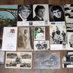 Lot 17 carti postale, cartonase, autografe, etc.