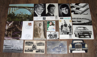 Lot 17 carti postale, cartonase, autografe, etc. foto