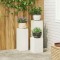 vidaXL Suporturi pentru plante 3 pcs Alb 24 x 24 x 75 cm Oțel