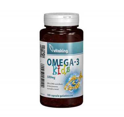 Omega 3 natural pentru copii, 100cps gelatinoase, Vitaking foto