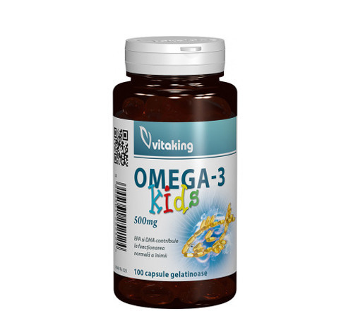 Omega 3 natural pentru copii, 100cps gelatinoase, Vitaking