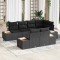 vidaXL Set de canapele pentru grădină 7 pcs Negru 264 x 154 x 85 cm 3356773