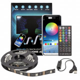Bandă LED SMART SunShine pentru Iluminare Fundal TV 50&rdquo;-65&rdquo; - Conexiune Bluetooth, Lumina RGB Multicolor, Control Aplicație &amp; Telecomandă