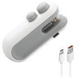 Aparat pentru sigilat pungi, portabila, cu taietor integrat, sigilare rapida, design ergonomic, indicator luminos, alb