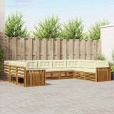 vidaXL Seturi de canapele 9 pcs Natural și Crem Lemn Solid de Acacia 3374125