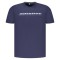 Tricou barbati, cu imprimeu cu text, Regular fit, Bleumarin, S