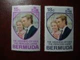 BERMUDA 1973 NUNTA PR. ANNE SERIE MH, Nestampilat