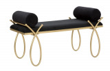 Bancheta Ribbon Black, Mauro Ferretti, 112.5 x 49 x 53 cm, fier/poliester