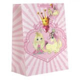Sacosa Cadou, Model Printesa Unicorn, Culoare Roz Glitter, Dimensiuni 25.8x14x34cm, Oem