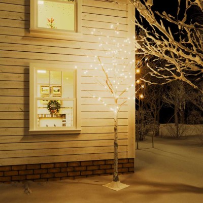 vidaXL Mesteacăn cu LED, alb, 240 LED-uri alb calde, 300 cm 345146 foto