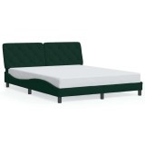 Cumpara ieftin Cadru de pat fara saltea, verde inchis, 160x200 cm, catifea