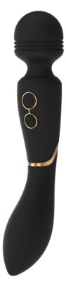 Vibrator Wand Elite Celine Silicon USB Negru/Auriu foto