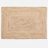 Covoras din Iuta Bej cu Model Liniar, 110x80cm, CMCLASS