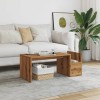 Masuta cafea Gossi, stejar artisan, 90x45x35 cm, lemn prelucrat, compartiment depozitare, rectangulara