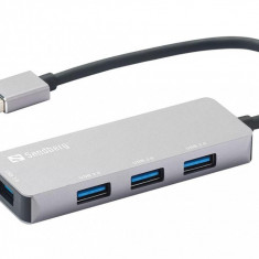 Hub USB 3.0 - 1x USB 3.0 + 3x USB 2.0 aluminiu Sandberg 333-67