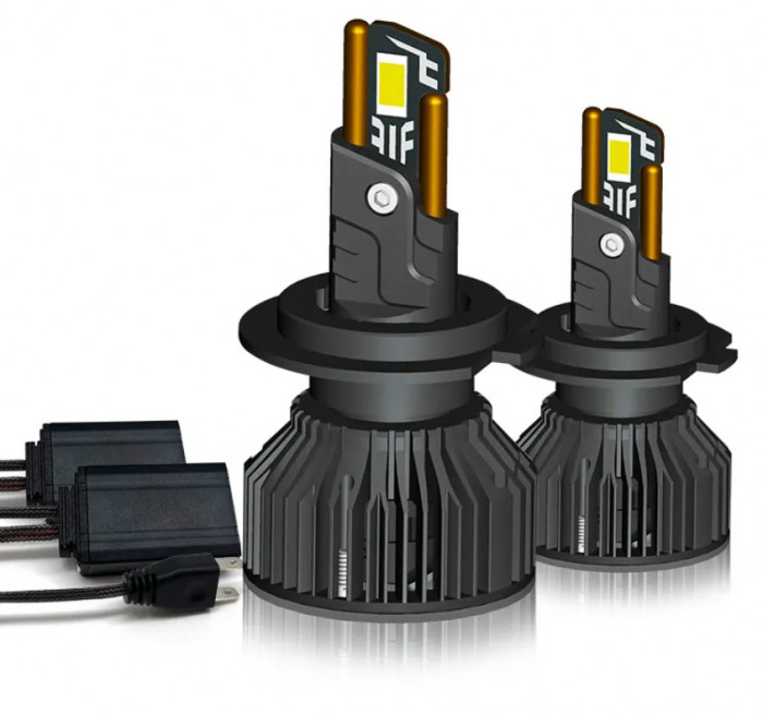 Set 2 becuri LED T55 mini, 180W, Canbus, 60mm, fara eroare, 23000Lm, 6000K, +400%