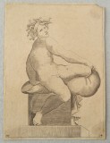 Adamo Scultori &quot;Studiu dupa Michelangelo&quot; gravura cca 1547-1587, Religie, Cerneala, Altul