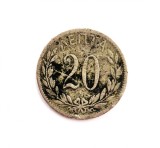 Moneda rara GRECIA 20 Lepta 1895 _ km # 57 _ tiraj mic, Europa